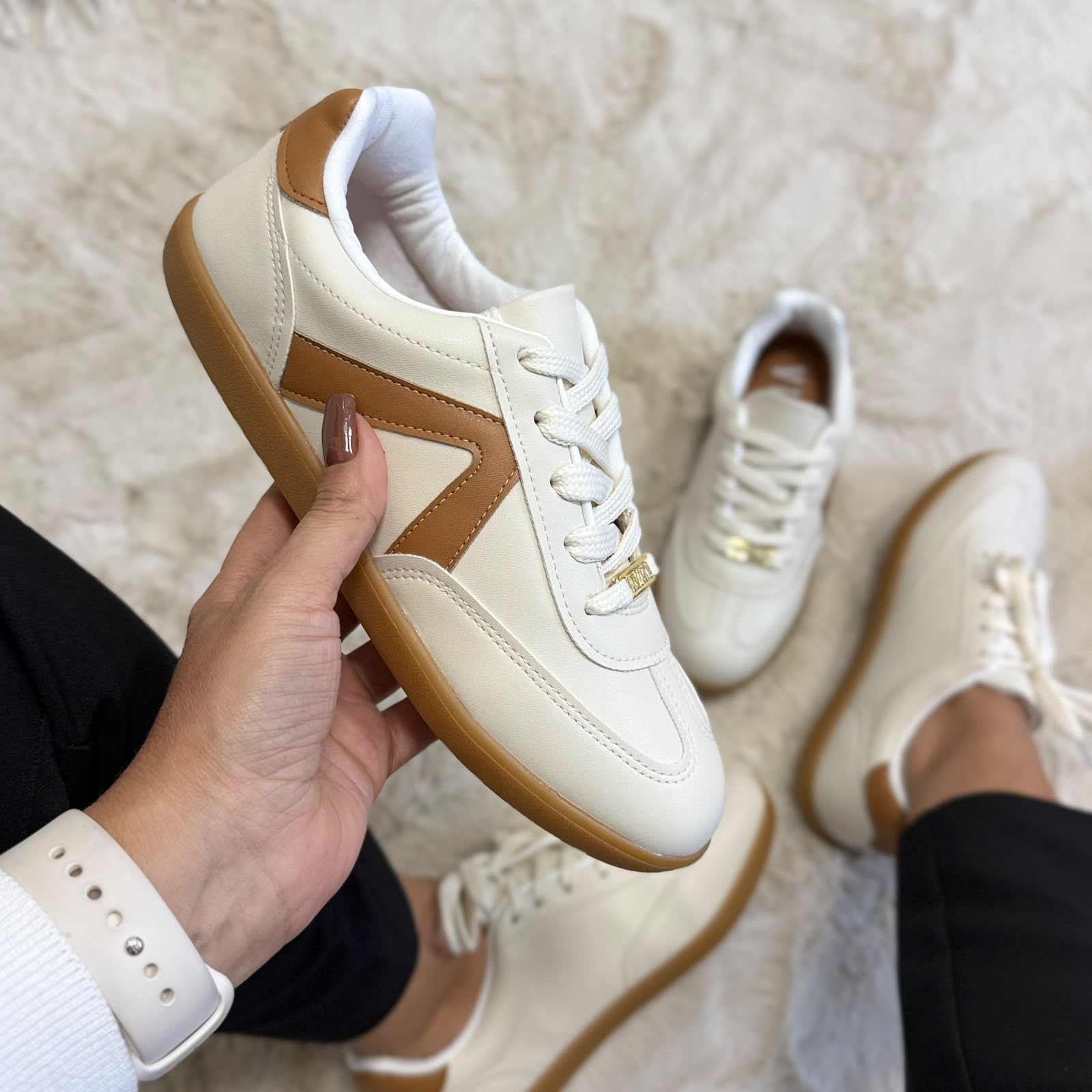 TÊNIS VIZZANO 1430102 BRANCO CARAMELO