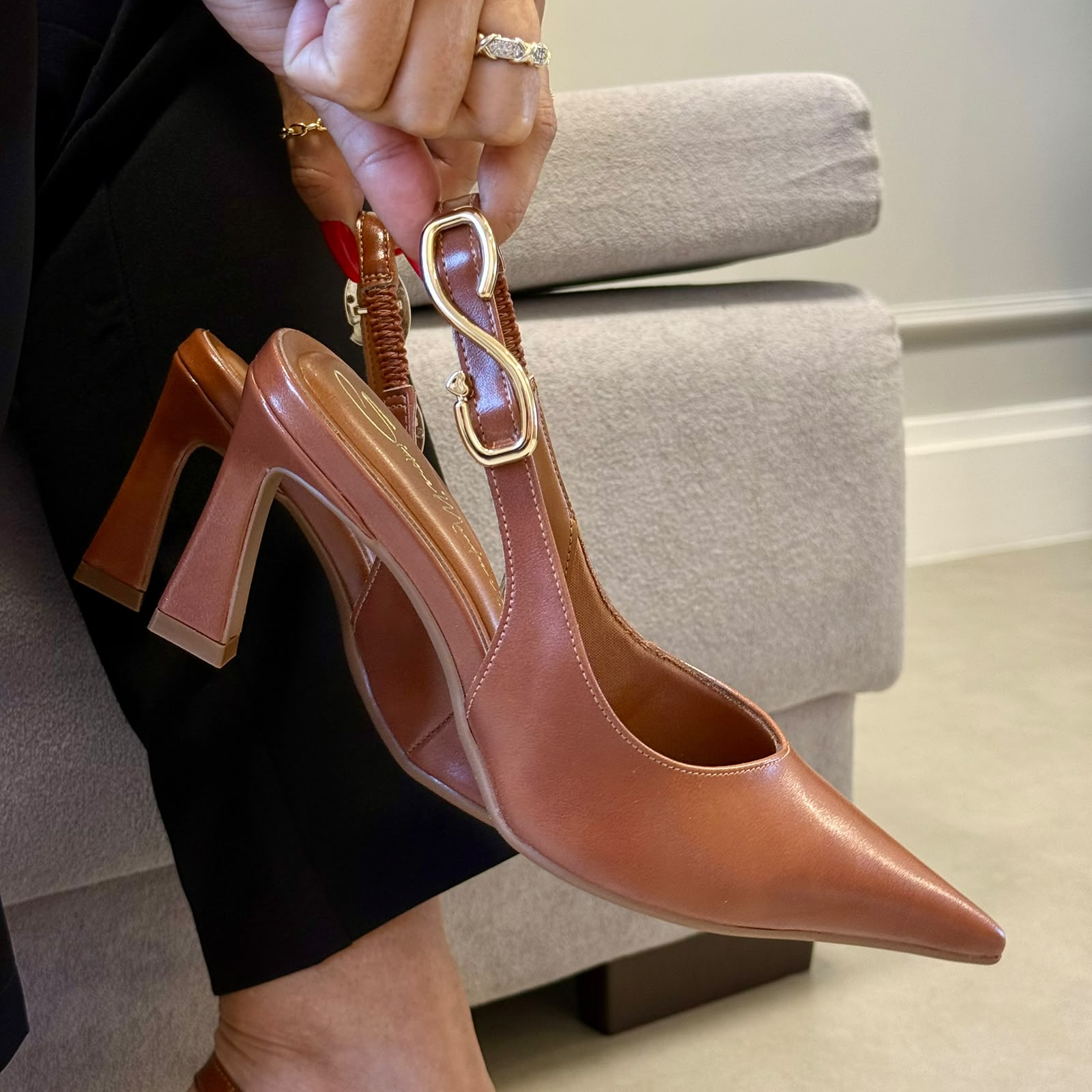 SCARPIN SLINGBACK  BEBECÊ 7073601 CARAMELO