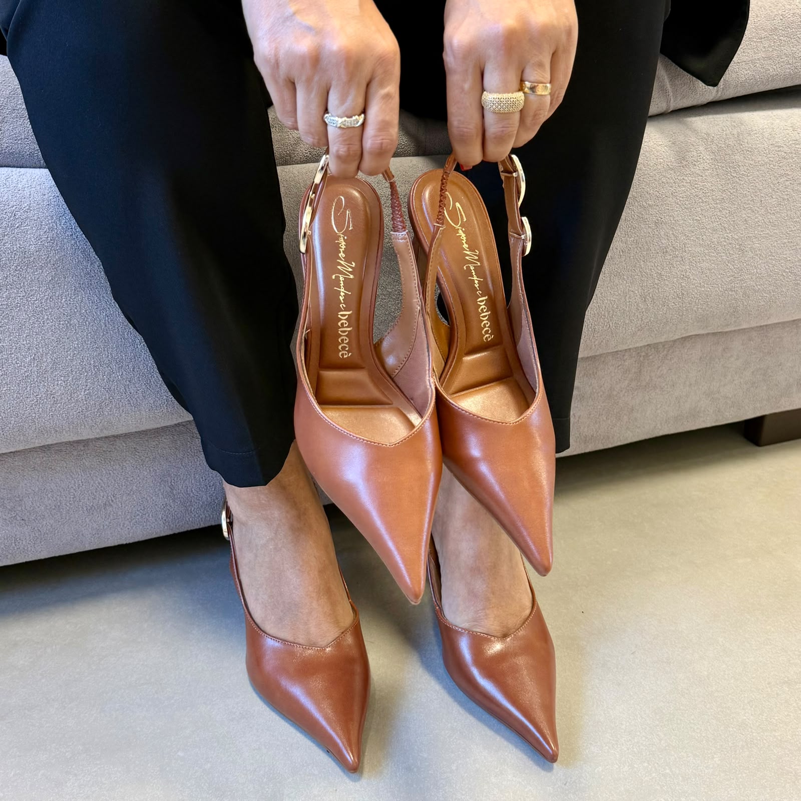SCARPIN SLINGBACK  BEBECÊ 7073601 CARAMELO