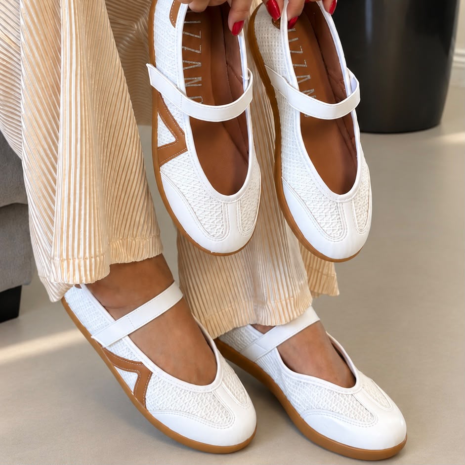 SAPATILHA MARY JANE VIZZANO 1430128 BRANCO CAMEL